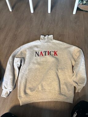 Womens Heather Gray Turtleneck Sweatshirt